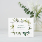 エレガントクリスマスポインセティアホリディグリーティング ポストカード (スタンド正面)