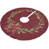 エレガントクリスマスポインセティアホリデイリース ブラッシュドポリエステルツリースカート (アングル)