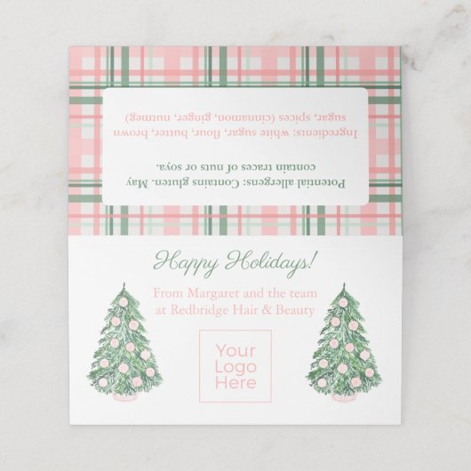 エレガントクリスマスマーケティング抱き枕トッパーカード プレイスカード (外部開封)