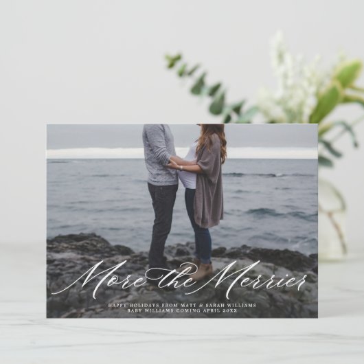 エレガントクリスマスメリーの妊娠写真 シーズンカード (スタンド正面)