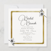 エレガントクリスマスモダンバラ金ゴールド冬ブライダルブランチ 招待状 (正面)