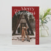 エレガントクリスマスモダンArch Red家族写真 シーズンカード (スタンド正面)