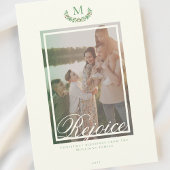 エレガントクリスマスモノグラム写真ホリデーカード シーズンカード