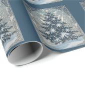 エレガントクリスマスユール（キリスト降誕祭）ツリー雪の結晶と星 ラッピングペーパー (ロールコーナー)