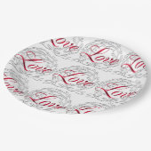 エレガントクリスマスラブホリデーリース ペーパープレート (アングル)