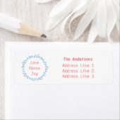 エレガントクリスマスリースとブルーハート ラベル (インサイチュ)