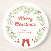 エレガントクリスマスリースと星 コースター (正面)