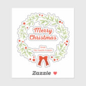エレガントクリスマスリースと星 シール (シート)