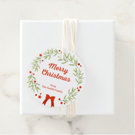 エレガントクリスマスリースと星 フェイバータグ