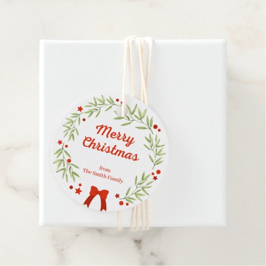 エレガントクリスマスリースと星 フェイバータグ (インサイチュ)