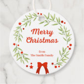 エレガントクリスマスリースと星 フェイバータグ (正面)