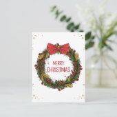 エレガントクリスマスリースはがき ポストカード (スタンド正面)