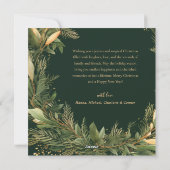 エレガントクリスマスリースグリーンボタニカルグリーン シーズンカード (裏面)