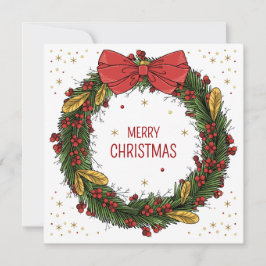 エレガントクリスマスリーススクエアグリーティングカード カード