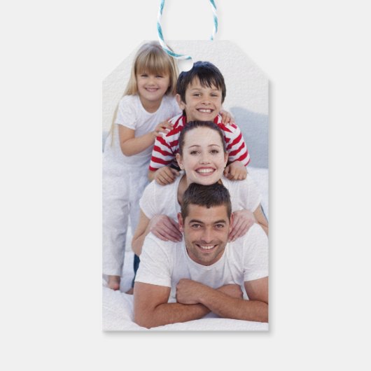 エレガントクリスマスリースフォトホリデー ギフトタグ (裏面)