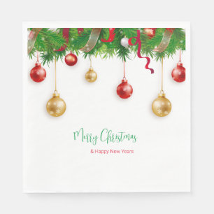 エレガントクリスマスリースボーダーオーナメント スタンダードランチョンナプキン
