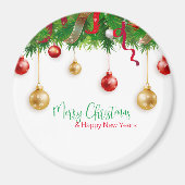 エレガントクリスマスリースボーダーオーナメント マグネット (正面)