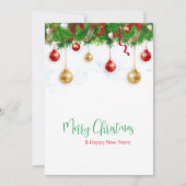 エレガントクリスマスリースボーダーオーナメント 招待状 (正面)