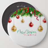 エレガントクリスマスリースボーダーオーナメント 缶バッジ (正面&裏面)