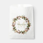 エレガントクリスマスリースモノグラムの フェイバーバッグ (正面)