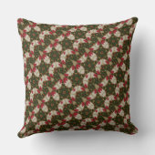 エレガントクリスマスリースレッドグリーンカレイドスコープ クッション (裏面)