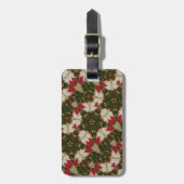 エレガントクリスマスリースレッドグリーンカレイドスコープ ラゲッジタグ (正面縦)