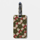 エレガントクリスマスリースレッドグリーンカレイドスコープ ラゲッジタグ (裏面縦)
