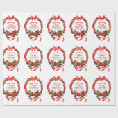 エレガントクリスマスリース包装紙 ラッピングペーパー (フラット)