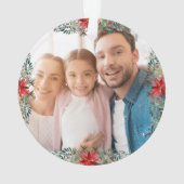 エレガントクリスマスリース家族モノグラム写真 オーナメント (裏面)