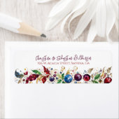 エレガントクリスマスリース差出人住所 ラベル (インサイチュ)