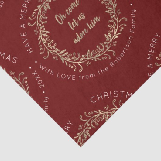 エレガントクリスマスリース赤金ゴールドメリークリスマス 薄葉紙 (詳細)