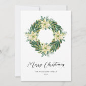 エレガントクリスマスリース非フォトホリデーカード シーズンカード (正面)