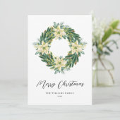 エレガントクリスマスリース非フォトホリデーカード シーズンカード (スタンド正面)