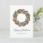 エレガントクリスマスリース非フォトホリデーカード シーズンカード (スタンド正面)