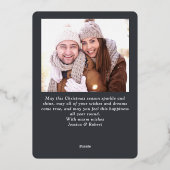 エレガントクリスマスリーフ2フォトゴールドフォイル 箔シーズンカード (裏面)