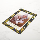 エレガントクリスマスリーフ2フォトゴールドフォイル 箔シーズンカード (回転した状態)