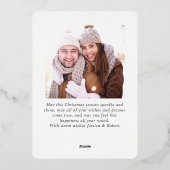 エレガントクリスマスリーフ2フォトシルバー 箔シーズンカード (裏面)