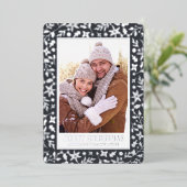 エレガントクリスマスリーフ2フォトシルバー 箔シーズンカード (立ち正面)