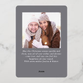 エレガントクリスマスリーフ2フォトシルバー 箔シーズンカード (裏面)