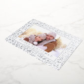 エレガントクリスマスリーフ2フォトシルバー 箔シーズンカード (回転した状態)