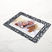 エレガントクリスマスリーフ2フォトシルバー 箔シーズンカード (回転した状態)