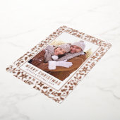 エレガントクリスマスリーフ2フォトバラ金ゴールド 箔シーズンカード (回転した状態)