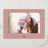 エレガントクリスマスリーフ2フォトバラ金ゴールド 箔シーズンカード (裏面)