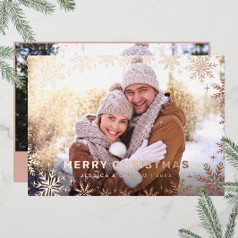 エレガントクリスマスリーフ2フォトバラ金ゴールド 箔シーズンカード