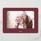 エレガントクリスマスリーフ2フォトバラ金ゴールド 箔シーズンカード (裏面)