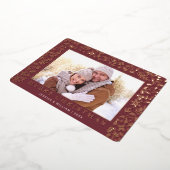 エレガントクリスマスリーフ2フォトバラ金ゴールド 箔シーズンカード (回転した状態)