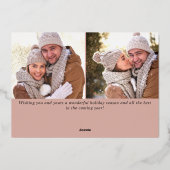 エレガントクリスマスリーフ3フォトバラ金ゴールド 箔シーズンカード (裏面)