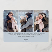 エレガントクリスマスリーフ4フォトシルバー 箔シーズンカード (裏面)