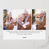 エレガントクリスマスリーフ4フォトバラ金ゴールド 箔シーズンカード (裏面)