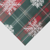 エレガントクリスマスレッドとグリーンの雪片 薄葉紙 (詳細)